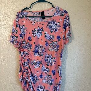 Floral Pink Women's cinch Top